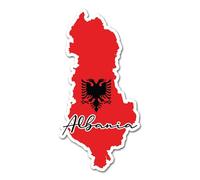 2 x 10cm Albania Flag Vinyl Stickers - Albanian Map Travel Holiday World Country Geography School Location Decal Scrapbook Sticker #82954