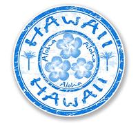 2 x 10cm Aloha Hawaii Vinyl Sticker Travel Luggage Laptop Car Label Tag #6758 (10cm x 10cm)