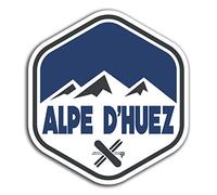 2 x 10cm Alpe D'Huez Ski Vinyl Stickers - Travel Sticker Laptop Luggage #23919 (10cm Tall)