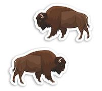 2 x 10cm American Bison Vinyl Stickers - Wild Animal Cartoon Sticker #29786