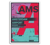 2 x 10cm Amsterdam Airport Vinyl Stickers - Travel Sticker Laptop Luggage #17171 (10cm Tall)