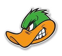 2 x 10cm Angry Duck Vinyl Sticker Decal Helmet Laptop Car Motorbike Bird #5615 (10cm Wide x 8cm Tall)