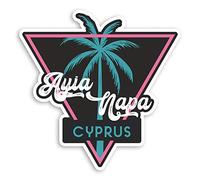 2 x 10cm Ayia Napa Cyprus Vinyl Stickers - Party Travel Luggage Sticker #30773 (10cm Wide)