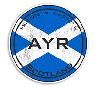 2 x 10cm Ayr Scotland Vinyl Stickers - Scottish Flag Fun Sticker Luggage #20447 (10cm Wide)
