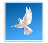 2 x 10cm Beautiful White Dove Bird Vinyl Stickers - Peace Laptop Sticker #34352 (10cm Tall)