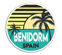 2 x 10cm Benidorm Vinyl Stickers - Spain Travel Sticker Laptop Luggage #18020 (10cm Wide)