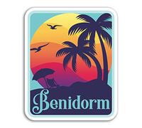 2 x 10cm Benidorm Vinyl Stickers - Spain Travel Sticker Laptop Luggage #18158 (10cm Tall)