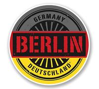 2 x 10cm Berlin Germany Deutschland Vinyl Sticker Travel Luggage Flag #6027 (10cm x 10cm)
