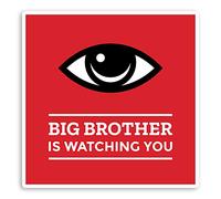 2 x 10cm Big Brother Watching Vinyl Stickers - Eye Conspiracy Sticker #31002 (10cm Wide)