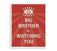 2 x 10cm Big Brother Watching You Vinyl Stickers - All Seeing Eye Sticker #29092