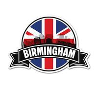2 x 10cm Birmingham Vinyl Stickers - UK GB England Union Jack City Flag Travel Holiday Geography Location Decal Scrapbook Sticker #83140
