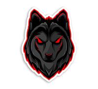 2 x 10cm Black Angry Wolf Vinyl Stickers - Wild Wolves Dog Decal Sticker #70638