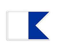 2 x 10cm Blue Diver Down Vinyl Stickers - Flag Scuba Diving Alpha Sticker #70621 (Regular Self-Adhesive)