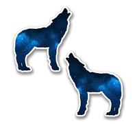 2 x 10cm Blue Sky Husky Wolf Vinyl Sticker Laptop Tablet Car Dog Animal #6366 (9cm Wide x 10cm Tall)