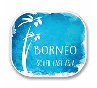 2 x 10cm Borneo South East Asia Vinyl Sticker Decal Laptop Luggage Travel #9681 (10cm Wide x 8.5cm High)