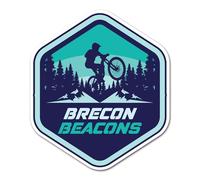 2 x 10cm Brecon Beacons Stickers - Wales Mountain Bike Park MTB Route Sport Trails Biker Forest Travel Scrapbook Sticker #82506