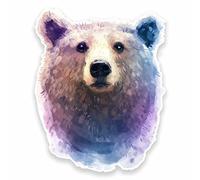 2 x 10cm Brown Bear Vinyl Sticker Laptop Car Animal Wild Surf Snow Skate #9625 (8cm Wide x 10cm Tall)