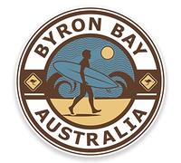 2 x 10cm Byron Bay Australia Vinyl Sticker Car Laptop Luggage Travel Surf #9245 (10cm Wide x 10cm High)