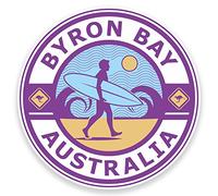 2 x 10cm Byron Bay Australia Vinyl Sticker Car Laptop Luggage Travel Surf #9246 (10cm Wide x 10cm High)