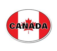 2 x 10cm Canada Oval Flag Vinyl Stickers - Canadian Travel Holiday World Country Location Car Vehicle Decal Scrapbook Sticker #82406