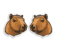 2 x 10cm Capybara Vinyl Stickers - Giant Rodent Realistic Animal Sticker #70861