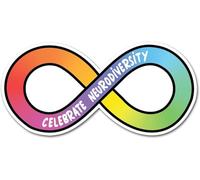 2 x 10cm Celebrate Neurodivergent Window Static Cling Stickers - Neurodiversity Autistic Autism Awareness Invisible Hidden Disability Decal Sticker #82447