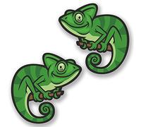 2 x 10cm Chameleon Vinyl Sticker Laptop Helmet Gecko Gekko Lizard Lizzard #6684 (10cm x 10cm)