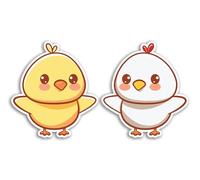 2 x 10cm Chick Vinyl Stickers - Chicken Bird Farm Animal Kawaii Characters Kids Cartoon Cute Girls Boys Scrapbook Sticker #82001