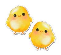 2 x 10cm Chick Vinyl Stickers - Chicken Easter Bird Farm Animal Watercolour Style Characters Kids Cartoon Cute Girls Boys Scrapbook Sticker #82993