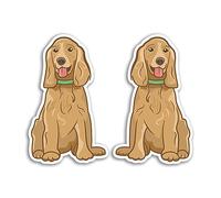 2 x 10cm Cocker Spaniel Dog Vinyl Stickers - Golden Blonde Dogs Puppy Animal Pets Cartoon Travel Luggage Laptop Scrapbook Sticker #81013