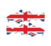 2 x 10cm Cod Fish Vinyl Stickers - Fishing UK British Flag Men's Dad Brother Hobby Uncle Grandad Sticker #82793