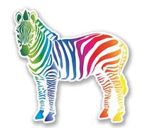 2 x 10cm Colourful Zebra Vinyl Decal Stickers Laptop Helmet Skate Girls #5654 (10cm x 10cm)