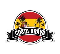 2 x 10cm Costa Brava Vinyl Stickers - Spain Spanish Flag City Palm Tree Travel Holiday Geography Location Decal Scrapbook Sticker #83280