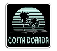2 x 10cm Costa Dorada Sun Vinyl Stickers - Travel Sticker Laptop Luggage #23935 (10cm Tall)