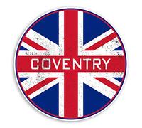2 x 10cm Coventry England Vinyl Stickers - Rustic UK Flag Sticker Luggage #20269 (10cm Wide)