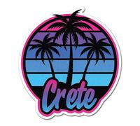 2 x 10cm Crete Vinyl Stickers - Greek Greece Palm Trees Flight Flag City Travel Islands Holiday Location Decal Scrapbook Sticker #83574
