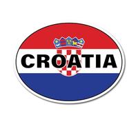 2 x 10cm Croatia Oval Flag Vinyl Stickers - Croatian Travel Holiday World Country Location Car Vehicle Decal Scrapbook Sticker #82408