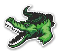 2 x 10cm Crocodile Alligator Vinyl Sticker Bike Laptop Helmet Car Bike Fun #5177 (10cm Wide x 8.5cm Tall)