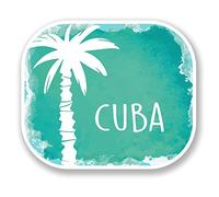 2 x 10cm Cuba Vinyl Sticker Decal Travel Luggage Tag Flag Laptop Cuban #6485 (10cm Wide x 8.5cm Tall)