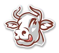 2 x 10cm Cute Cow Vinyl Decal Sticker Bike Laptop Car Farm Animal Funny #5462 (10cm Wide x 8.5cm Tall)