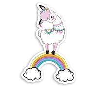 2 x 10cm Cute Llama Rainbow Vinyl Stickers - Alpaca Girls Laptop Sticker #34214 (10cm Tall)