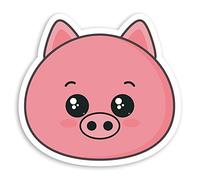 2 x 10cm Cute Pink Pig Vinyl Stickers - Piglet Farm Kids Laptop Sticker #20924 (10cm Wide)