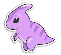 2 x 10cm Cute Purple Dinosaur Vinyl Stickers - Dino Kids Sticker Laptop #18552 (10cm Tall)