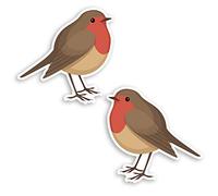 2 x 10cm Cute Red Robin Vinyl Stickers Bird Wildlife Nature Sticker #34914