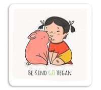 2 x 10cm Cute Vegan Pig Vinyl Stickers - Vegetarian Veg Laptop Sticker #20824 (10cm Wide)