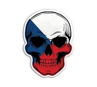 2 x 10cm Czechia Skull Stickers - Czech Republic Europe Flag Travel Holiday Pirate Funny Kids Girls Boys Men Women Scrapbook Sticker #82064