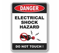 2 x 10cm Danger Electrical Shock Hazard Do Not Touch Vinyl Sticker Laptop #9673 (7.5cm Wide x 10cm Tall)