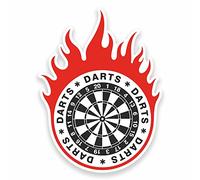 2 x 10cm Dart Board Vinyl Sticker Laptop Bike Car Darts Flames Fun #9547 (7.5cm Wide x 10cm Tall)