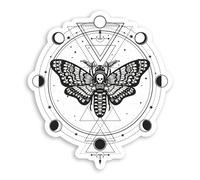2 x 10cm Death Head Hawk Moth Vinyl Stickers - Moon Phases Occult Witch Spells Sticker #70839
