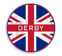 2 x 10cm Derby England Vinyl Stickers - Rustic UK Flag Sticker Luggage #20270 (10cm Wide)